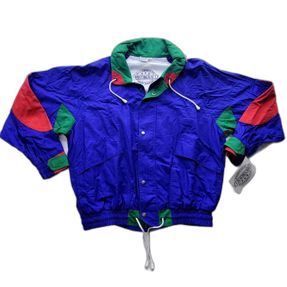 All American Brookcraft Color Block Canvas Jacket-Men's Lrg-100% Cotton-90s VTG